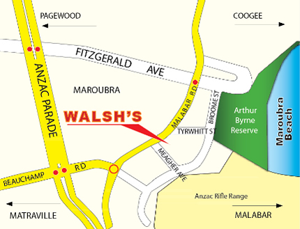 Walsh's Village Pharmacy Map